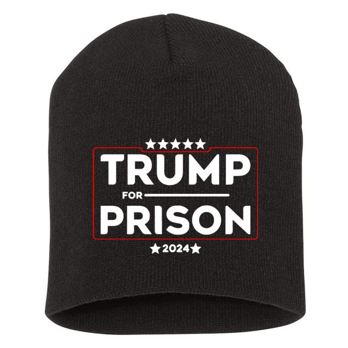 Donald Trump For Prison 2024 Trump In Jail Funny Prison Go Straight To Jail Short Acrylic Beanie