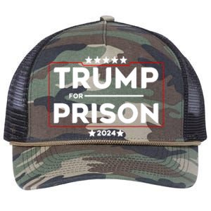 Donald Trump For Prison 2024 Trump In Jail Funny Prison Go Straight To Jail Retro Rope Trucker Hat Cap