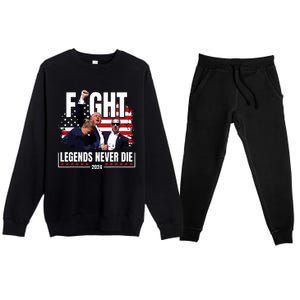 Donald Trump Fight Fighting Fighters Supporters Americans Premium Crewneck Sweatsuit Set