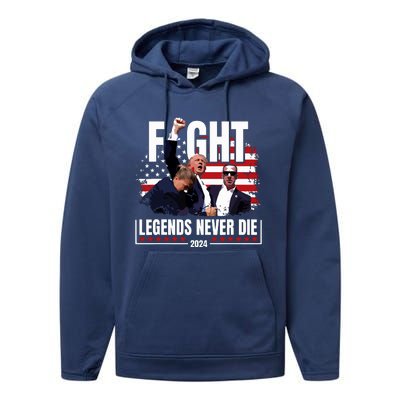 Donald Trump Fight Fighting Fighters Supporters Americans Performance Fleece Hoodie