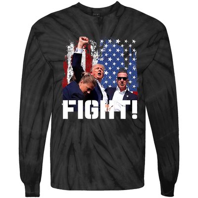 Donald Trump Fist Pump Fight Tie-Dye Long Sleeve Shirt