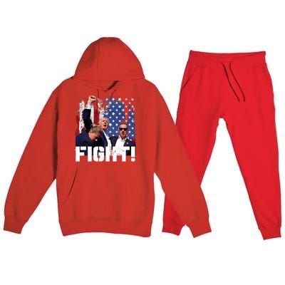 Donald Trump Fist Pump Fight Premium Hooded Sweatsuit Set