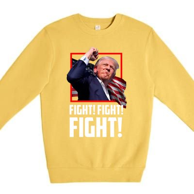 Donald Trump Fight Fighting Fighters Supporters Americans Great Gift Premium Crewneck Sweatshirt