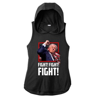 Donald Trump Fight Fighting Fighters Supporters Americans Great Gift Ladies PosiCharge Tri-Blend Wicking Draft Hoodie Tank