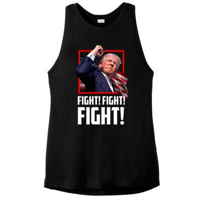 Donald Trump Fight Fighting Fighters Supporters Americans Great Gift Ladies PosiCharge Tri-Blend Wicking Tank