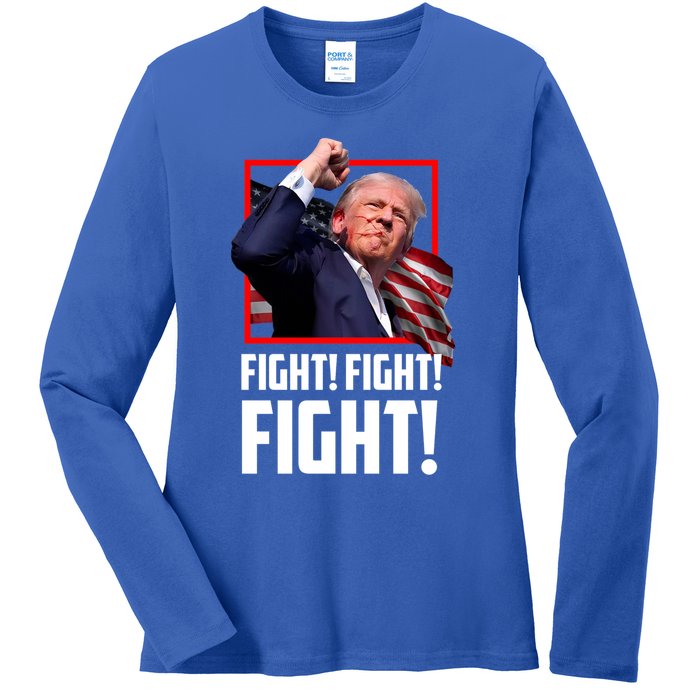 Donald Trump Fight Fighting Fighters Supporters Americans Great Gift Ladies Long Sleeve Shirt