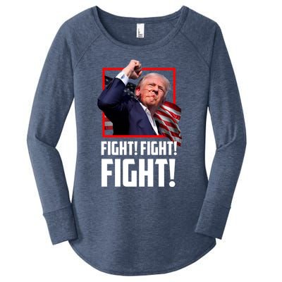 Donald Trump Fight Fighting Fighters Supporters Americans Great Gift Women's Perfect Tri Tunic Long Sleeve Shirt