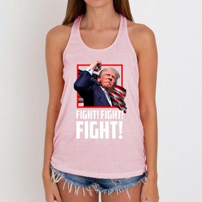 Donald Trump Fight Fighting Fighters Supporters Americans Great Gift Women's Knotted Racerback Tank