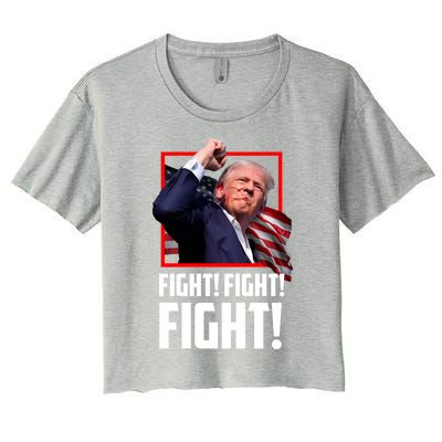 Donald Trump Fight Fighting Fighters Supporters Americans Great Gift Women's Crop Top Tee