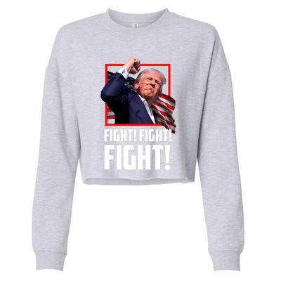 Donald Trump Fight Fighting Fighters Supporters Americans Great Gift Cropped Pullover Crew