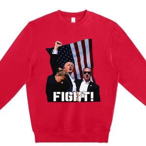 Donald Trump Fight Fighting Fighters Supporters Americans Premium Crewneck Sweatshirt