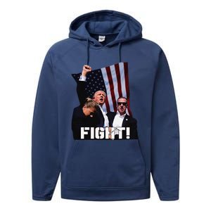 Donald Trump Fight Fighting Fighters Supporters Americans Performance Fleece Hoodie