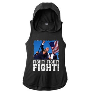 Donald Trump Fight Fighting Fighters Supporters Americans Ladies PosiCharge Tri-Blend Wicking Draft Hoodie Tank