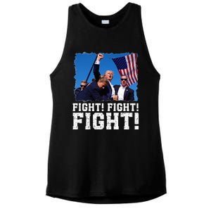 Donald Trump Fight Fighting Fighters Supporters Americans Ladies PosiCharge Tri-Blend Wicking Tank