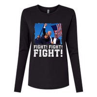 Donald Trump Fight Fighting Fighters Supporters Americans Womens Cotton Relaxed Long Sleeve T-Shirt