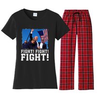 Donald Trump Fight Fighting Fighters Supporters Americans Women's Flannel Pajama Set