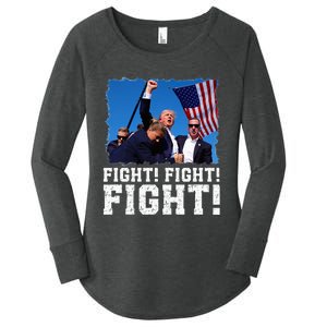 Donald Trump Fight Fighting Fighters Supporters Americans Women's Perfect Tri Tunic Long Sleeve Shirt