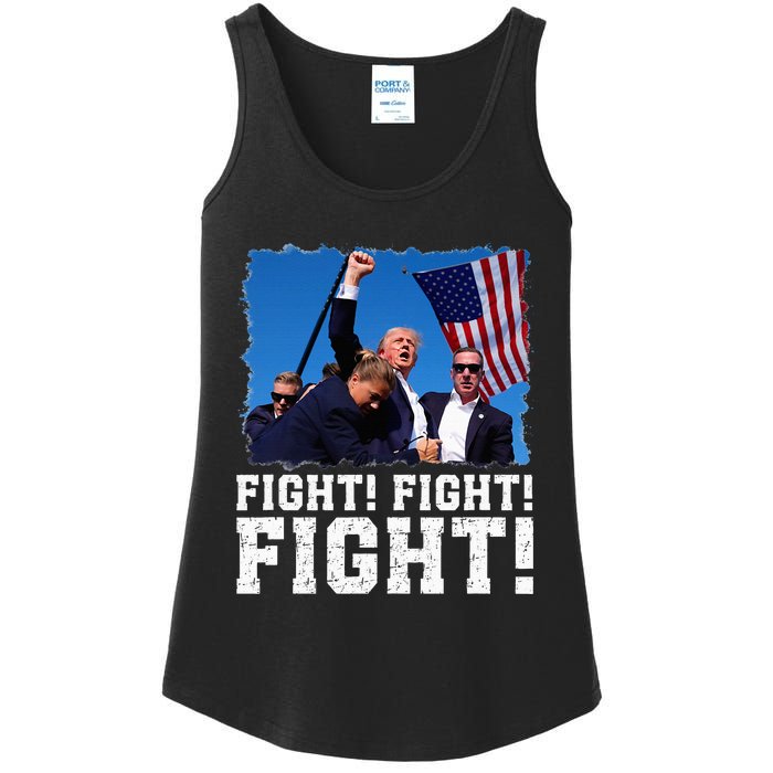 Donald Trump Fight Fighting Fighters Supporters Americans Ladies Essential Tank