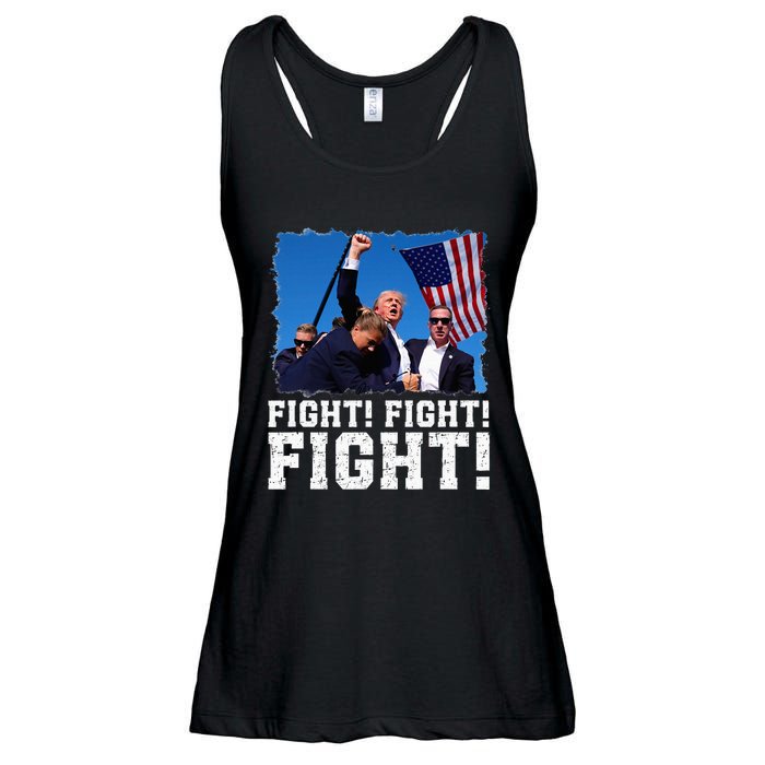 Donald Trump Fight Fighting Fighters Supporters Americans Ladies Essential Flowy Tank