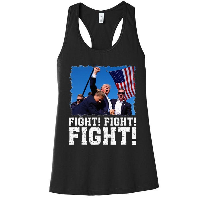 Donald Trump Fight Fighting Fighters Supporters Americans Women's Racerback Tank