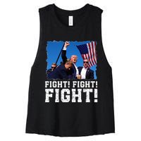 Donald Trump Fight Fighting Fighters Supporters Americans Women's Racerback Cropped Tank