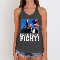 Donald Trump Fight Fighting Fighters Supporters Americans Women's Knotted Racerback Tank