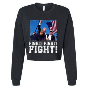 Donald Trump Fight Fighting Fighters Supporters Americans Cropped Pullover Crew