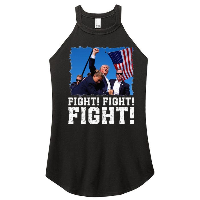 Donald Trump Fight Fighting Fighters Supporters Americans Women's Perfect Tri Rocker Tank