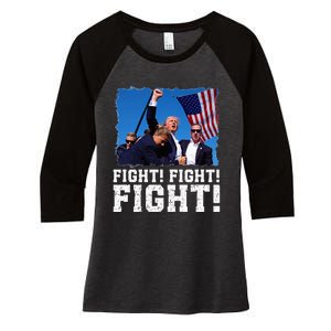 Donald Trump Fight Fighting Fighters Supporters Americans Women's Tri-Blend 3/4-Sleeve Raglan Shirt