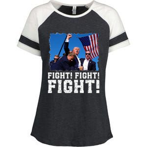 Donald Trump Fight Fighting Fighters Supporters Americans Enza Ladies Jersey Colorblock Tee