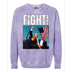 Donald Trump Fight Fist 2024 Premium Colorblast Crewneck Sweatshirt