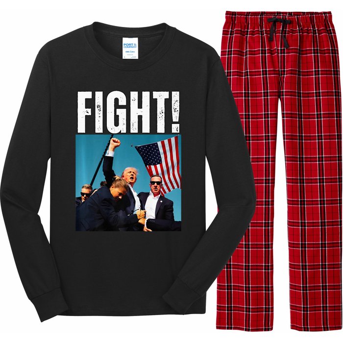 Donald Trump Fight Fist 2024 Premium Long Sleeve Pajama Set