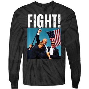 Donald Trump Fight Fist 2024 Premium Tie-Dye Long Sleeve Shirt