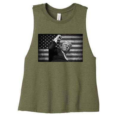 Donald Trump Fight For Freedom Women's Racerback Cropped Tank