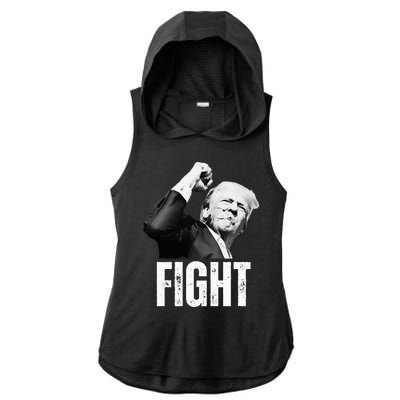 Donald Trump Fist Pump Donald Trump Shooting Ladies PosiCharge Tri-Blend Wicking Draft Hoodie Tank