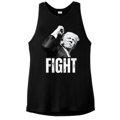 Donald Trump Fist Pump Donald Trump Shooting Ladies PosiCharge Tri-Blend Wicking Tank