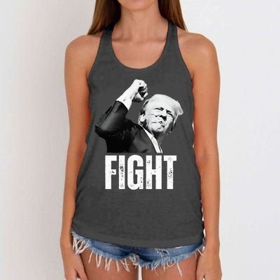 Donald Trump Fist Pump Donald Trump Shooting Women's Knotted Racerback Tank