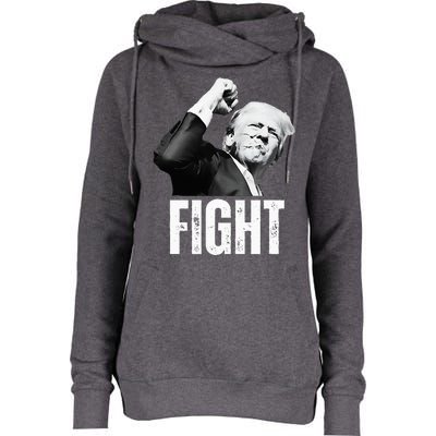 Donald Trump Fist Pump Donald Trump Shooting Womens Funnel Neck Pullover Hood