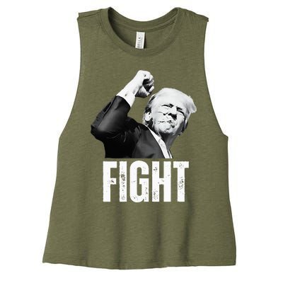 Donald Trump Fist Pump Donald Trump Shooting Women's Racerback Cropped Tank