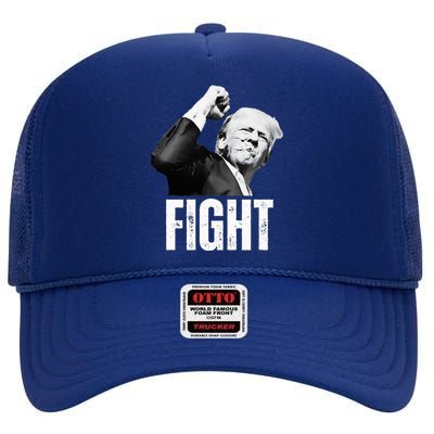 Donald Trump Fist Pump Donald Trump Shooting High Crown Mesh Back Trucker Hat