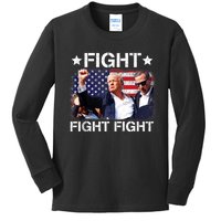 Donald Trump Fight Fist 2024 Kids Long Sleeve Shirt