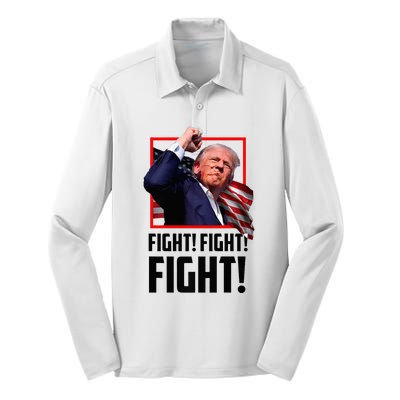 Donald Trump Fight Fighting Fighters Supporters Americans Silk Touch Performance Long Sleeve Polo