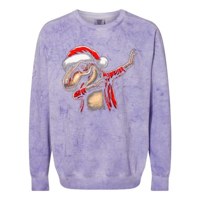 Dabbing Trex Funny Christmas Dab Dance Funny Christmas Cute Gift Colorblast Crewneck Sweatshirt