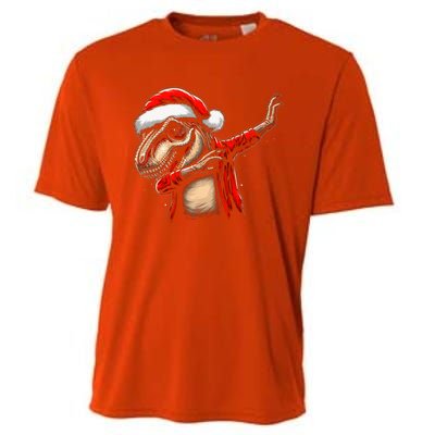 Dabbing Trex Funny Christmas Dab Dance Funny Christmas Cute Gift Cooling Performance Crew T-Shirt