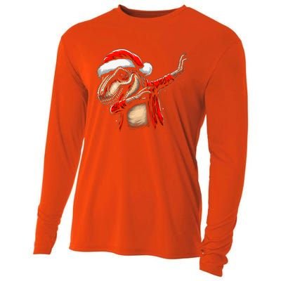 Dabbing Trex Funny Christmas Dab Dance Funny Christmas Cute Gift Cooling Performance Long Sleeve Crew