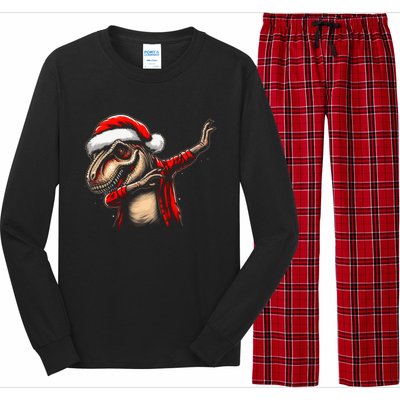 Dabbing Trex Funny Christmas Dab Dance Funny Christmas Cute Gift Long Sleeve Pajama Set