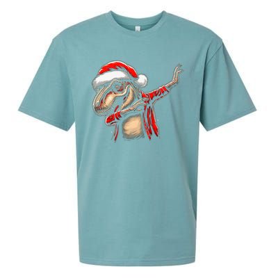 Dabbing Trex Funny Christmas Dab Dance Funny Christmas Cute Gift Sueded Cloud Jersey T-Shirt