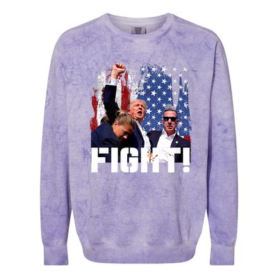 Donald Trump Fist Pump Trump 2024 Fight Colorblast Crewneck Sweatshirt