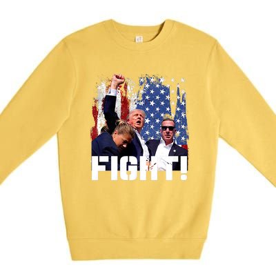 Donald Trump Fist Pump Trump 2024 Fight Premium Crewneck Sweatshirt