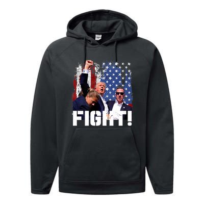 Donald Trump Fist Pump Trump 2024 Fight Performance Fleece Hoodie